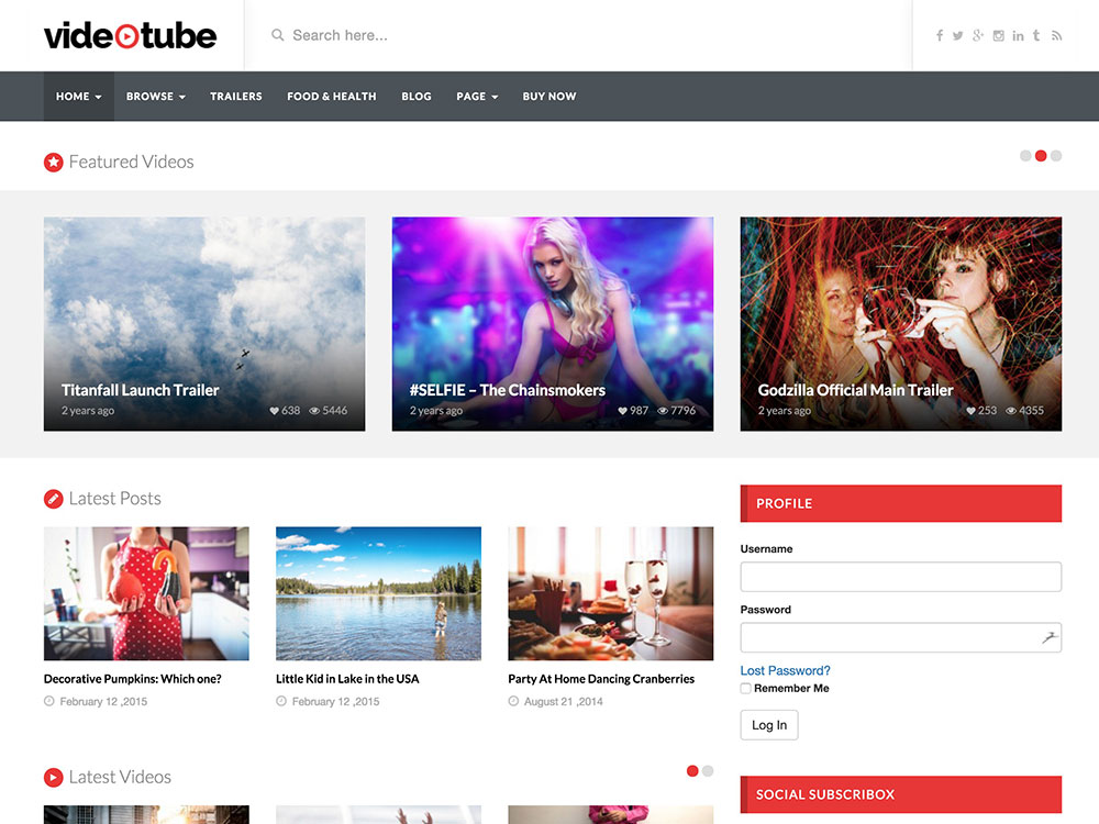 Video Sharing Website Template from www.tthemes.com