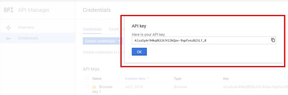 how to get google api key