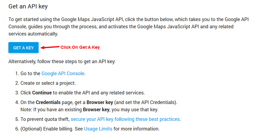 how to get google api key