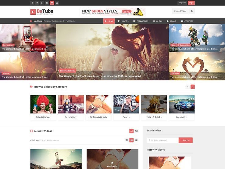 betube video wordpress theme